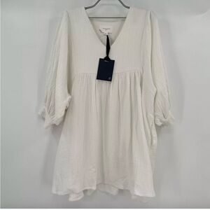 Pomander Place by Tuckernuck White V-Neck Midi Dress